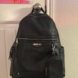 Steve Madden Black Backpack with Silver Accents